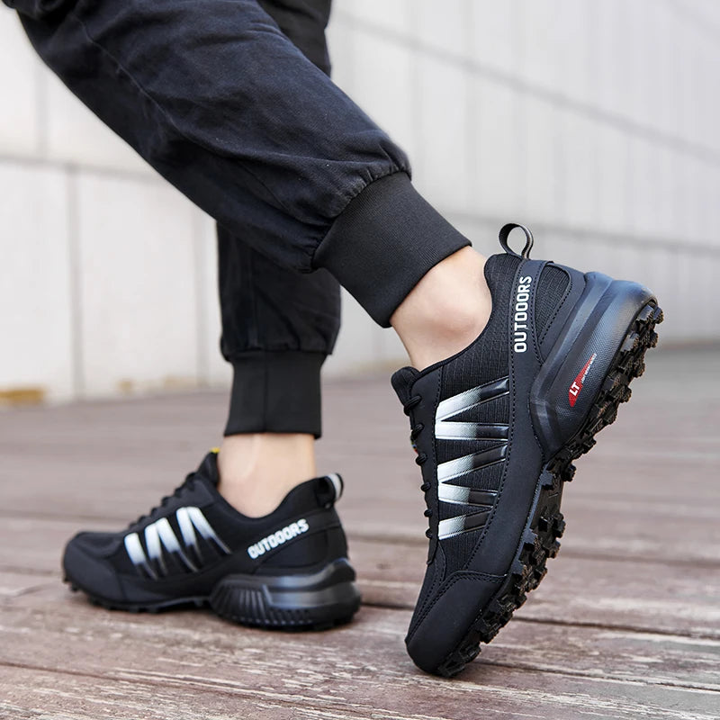 Men‘s Waterproof Hiking Shoes Outdoor Trainers Lace-up Climbing Shoes