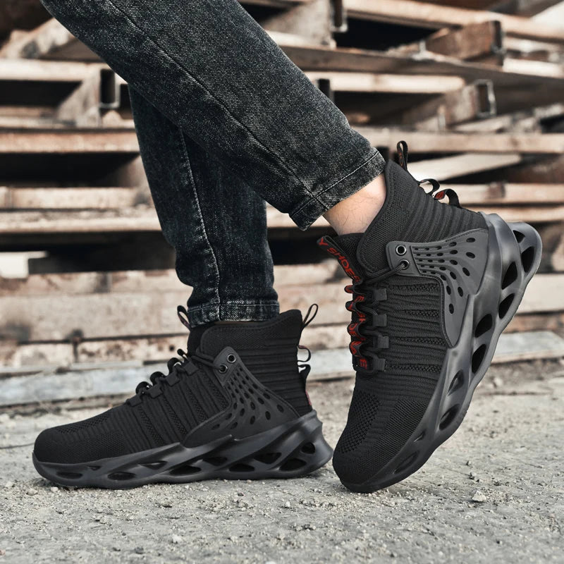 Rotating Button New Safety Shoes Men Anti-smash Anti-puncture Work