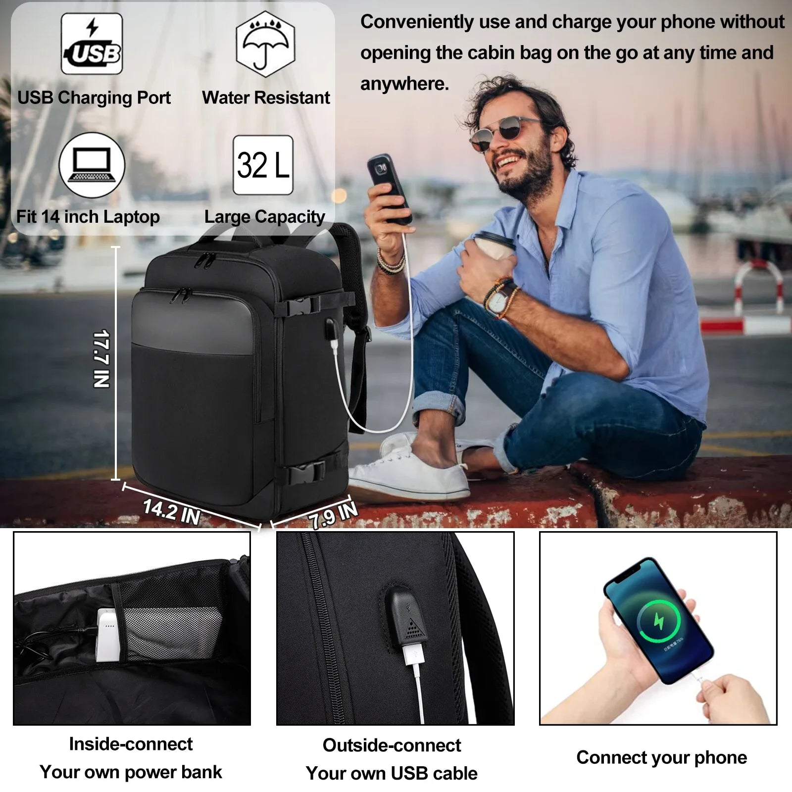 ryanair 40x20x25 and 45x36x20 Travel backpack,Laptop