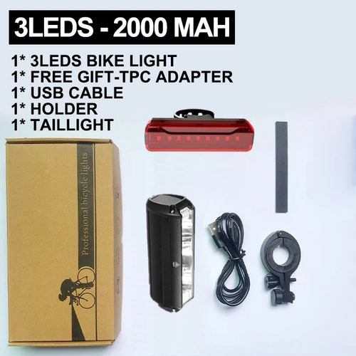 10000mAh Bicycle Light 5P90 LED Front Double Bracket Power Bank MTB