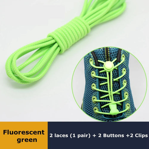 1Pair Shoelaces for Sneaker Elastic No Tie Shoe Laces Stretching Lock