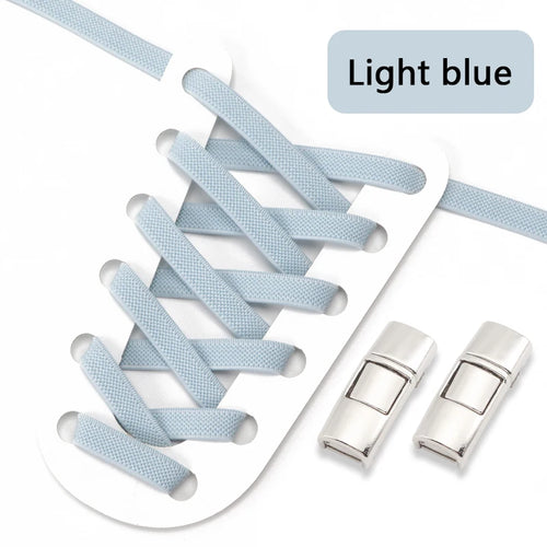 Elastic Laces Sneakers Press Lock Shoelaces Without Ties 8MM Wide