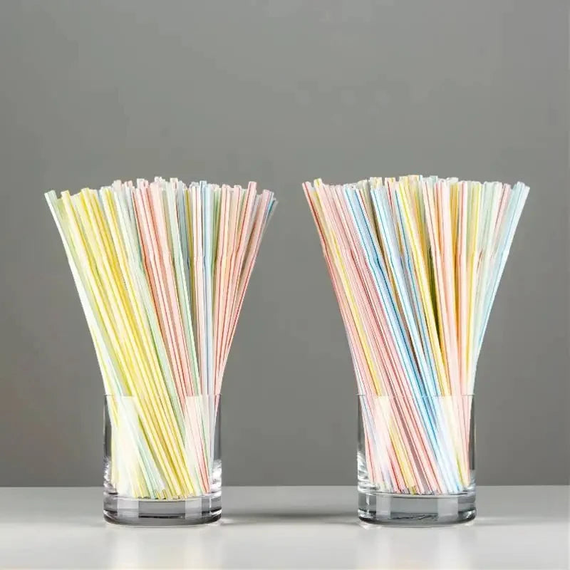 100Pcs Colorful Bendable Straw Drinking Kunststof Straw for Milk Tea