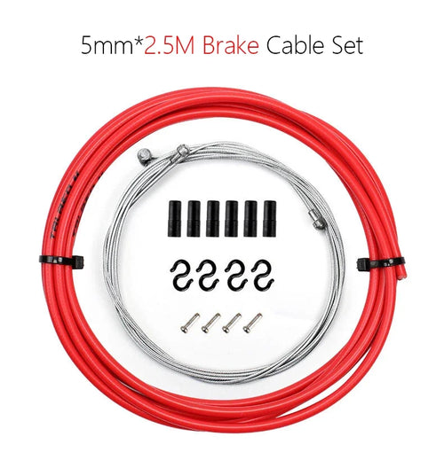 2m/2.5m Bike Brake & Shift Cable Kit 4mm/5mm Mountain Road Bike