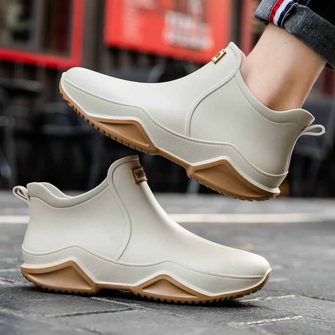 Fashionable Men & Women’s Ankle Rain Boots Anti-Slip Waterproof Shoes