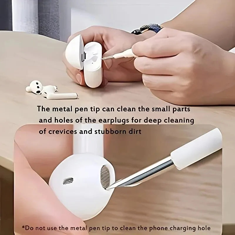 3-in-1 Small Bluetooth Earbud Cleaning Tool Multi-function Cleaning