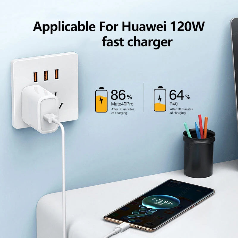 120W 10A Type C Cable Super Fast Charging Phone Charger Data Cord For