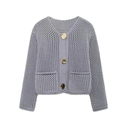 Autumn Winter Knitted Cardigans For Women Casual Button Long Sleeve