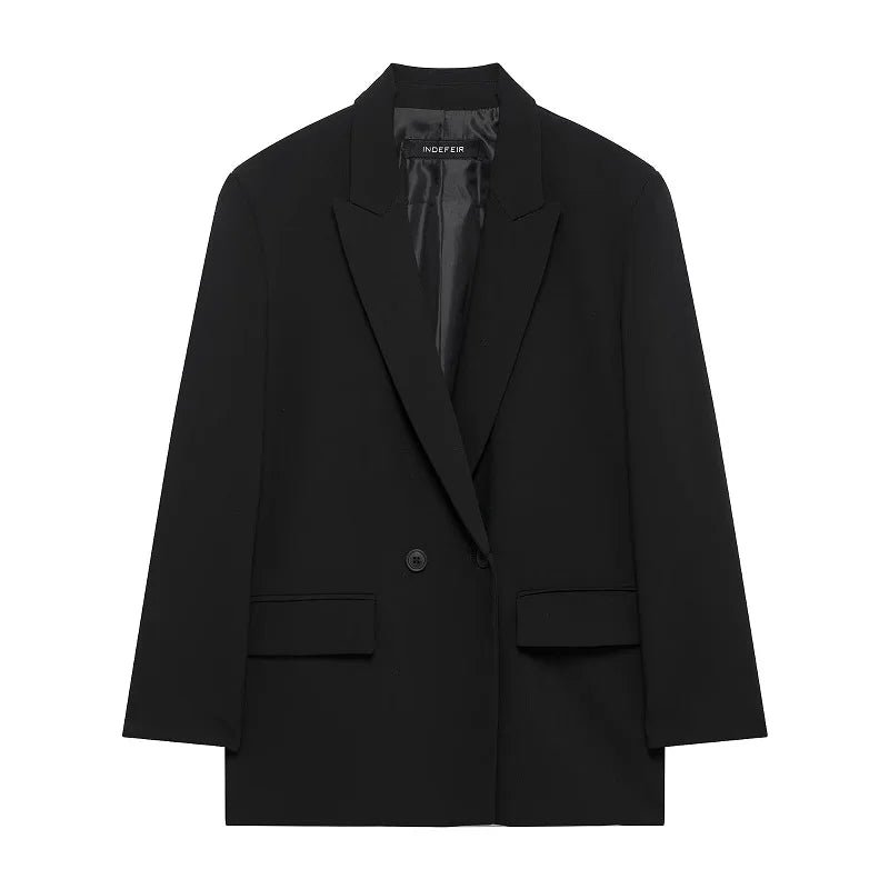 MUJER 2025 Straight Blazer for Women Loose Office Blazer Women Long