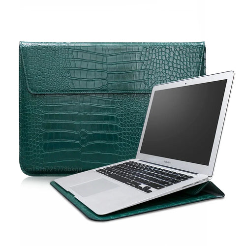 Crocodile Leather Flip Case Bag Laptop Sleeve for Macbook Air 13 14 15