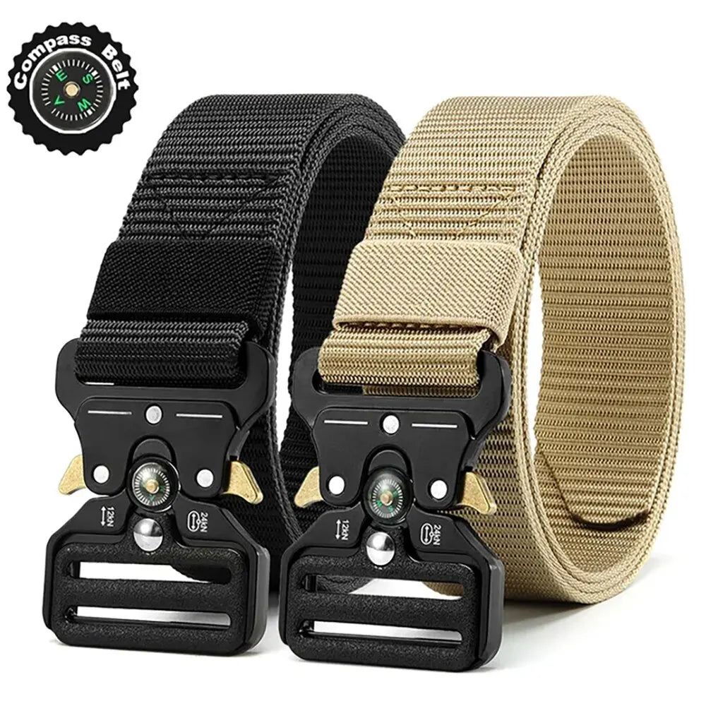 Men's Belt Outdoor Multi Function Compass Belt High Quality Canvas For