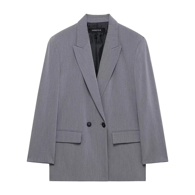 MUJER 2025 Straight Blazer for Women Loose Office Blazer Women Long