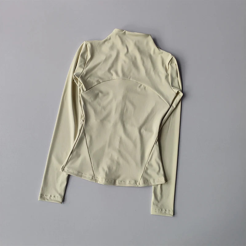 Women Sports Jacket Zip Fitness Yoga Shirt Workout Running Coats Warm