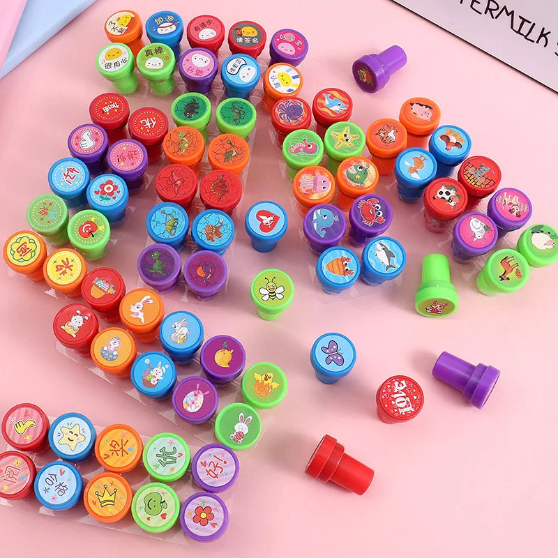 10pcs Assorted Stamps for Kids Self-ink Stamps Children Toy Stamps
