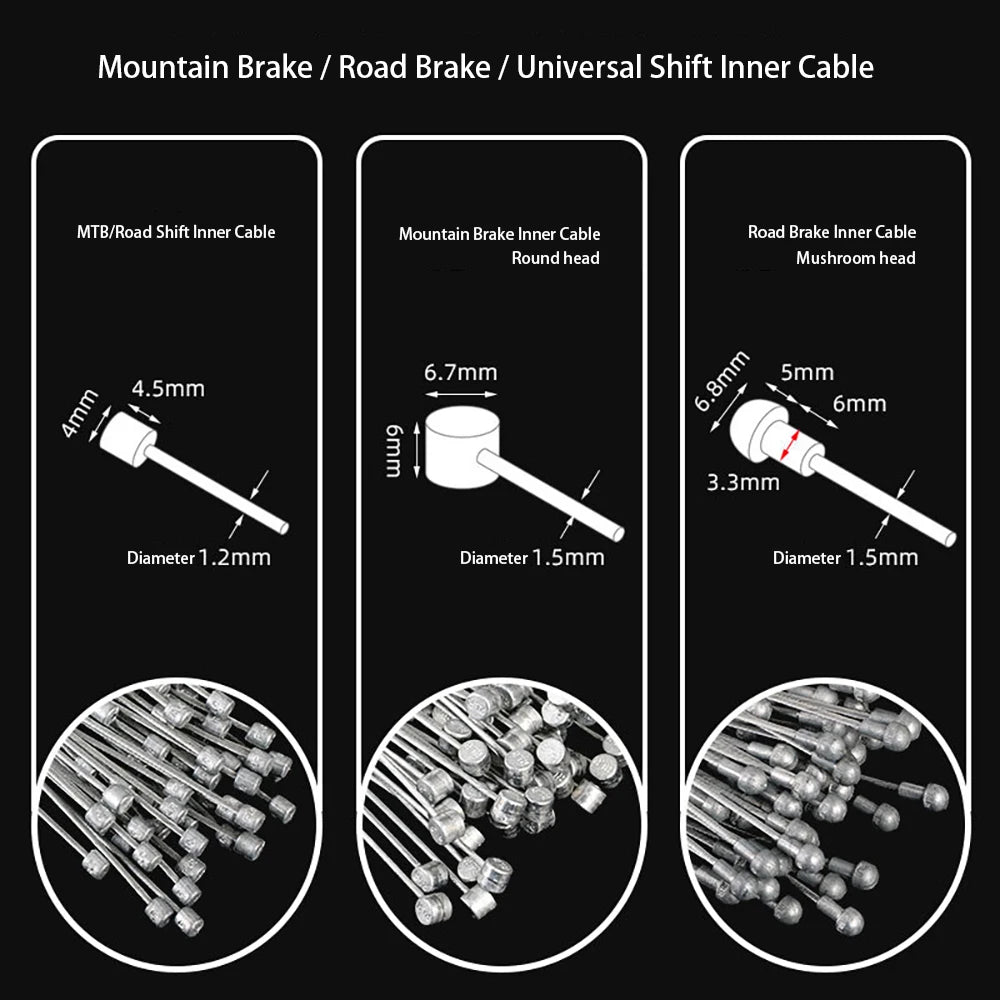 5PCS Bicycle Brakes Line Road Mountain Bike Brake Cable Universal