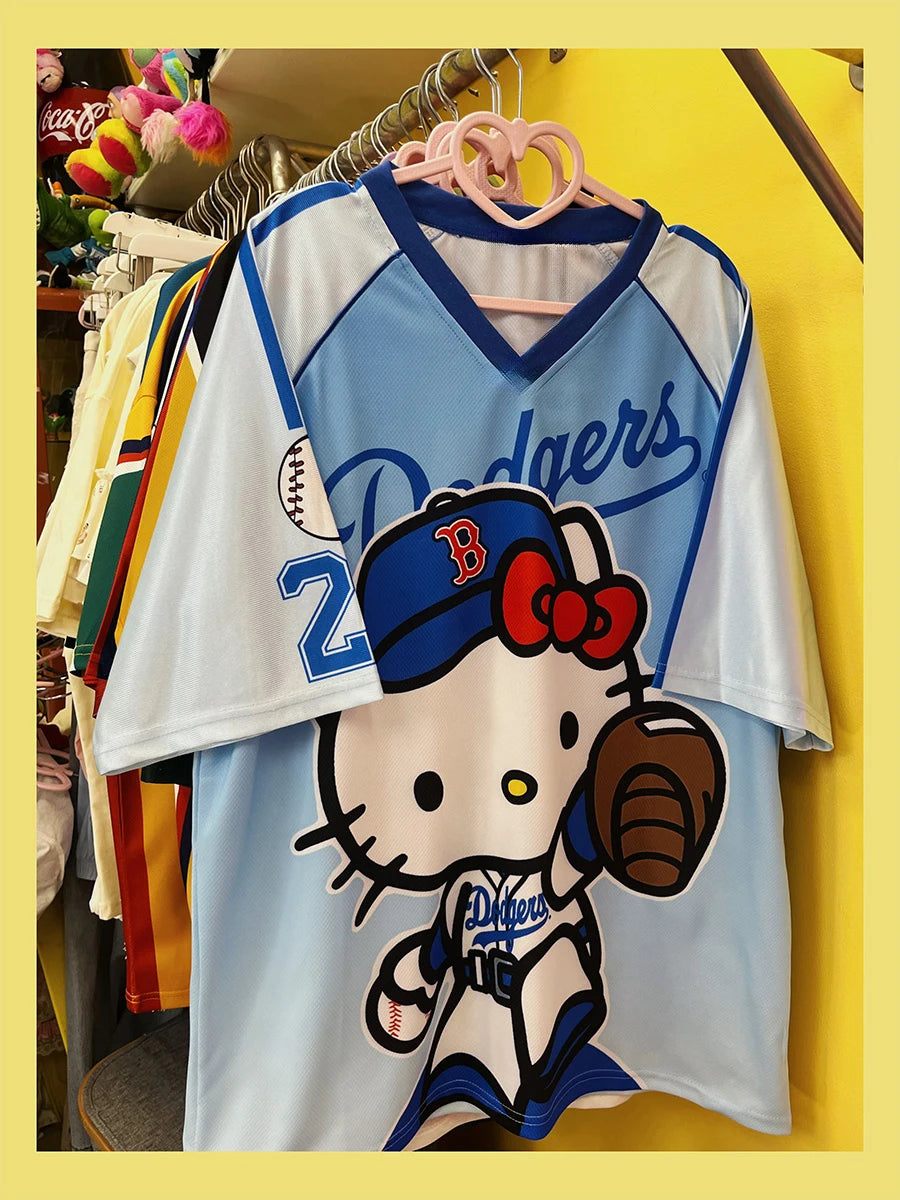 2025 MINISO New Sanrio HelloKitty Sportswear Women's V-neck Loose