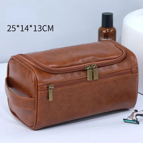 Leather Toiletry Bag for Men Women Dopp Kit Mens Hanging Toiletry Bag