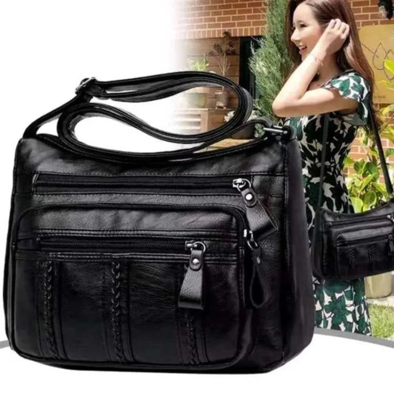 2024 New middle-aged women's bag, lightweight, multi-layered,