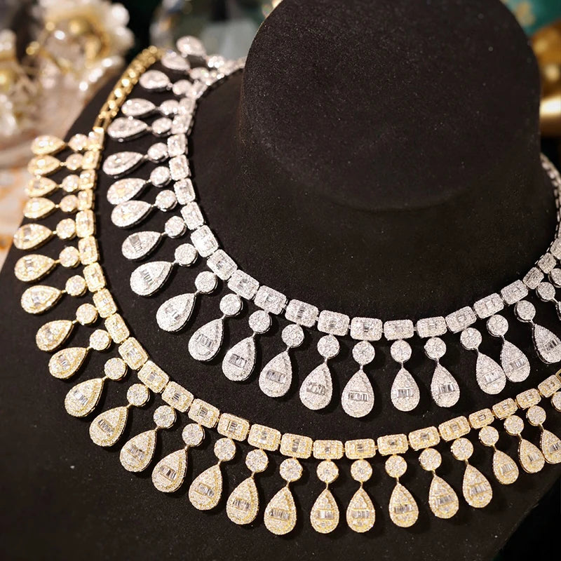 Aazuo 18K White Gold Yellow Gold Real Diamonds 9.2ct Luxury Waterdrop