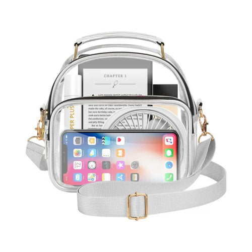 Transparent PVC Ladies Small Handbags Stadium Approved Women Clear Bag