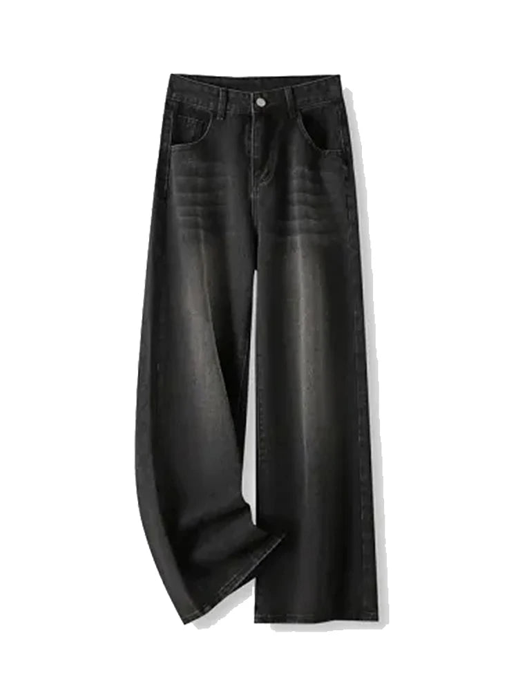 Korean Vintage High Waist Women's Jeans Y2K Slimming Pear-Shaped Loose