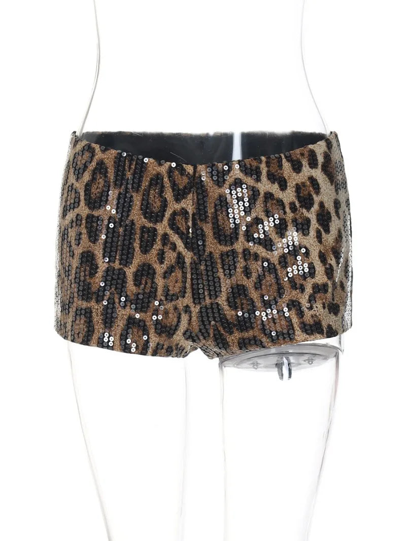 Sexy Chic Leopard Printed Super-short Night Club Shorts Women Fashion