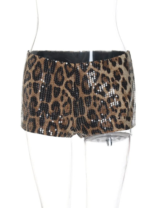 Sexy Chic Leopard Printed Super-short Night Club Shorts Women Fashion