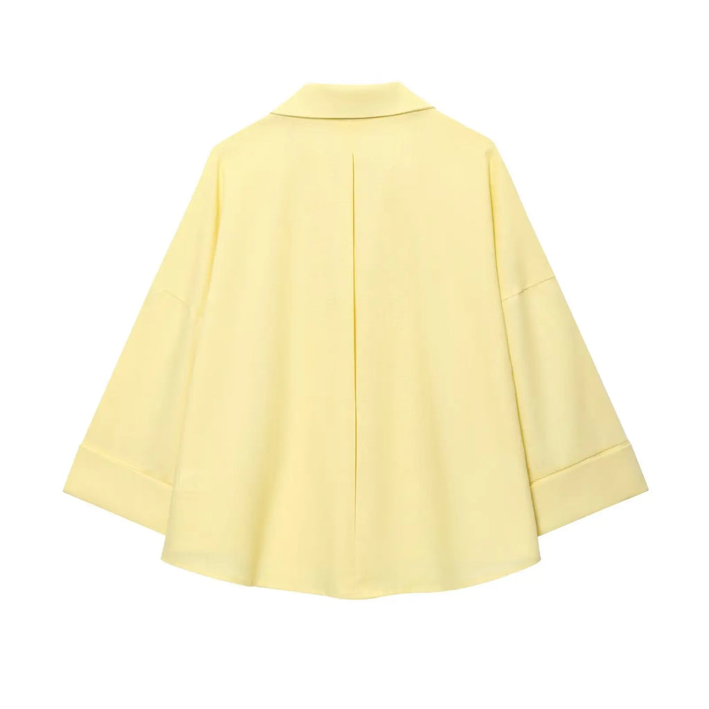 2025  AZRAF Women Summer Fashion New Blended Wide Sleeve Shirt Unique