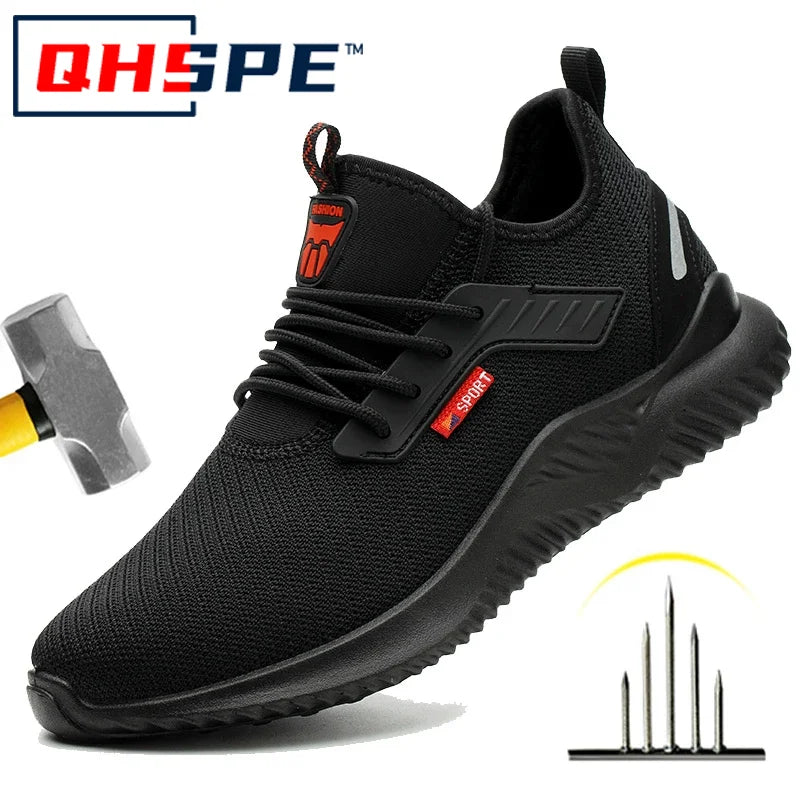 Work Sneakers Steel Toe Shoes Men Safety Shoes Puncture-Proof Work