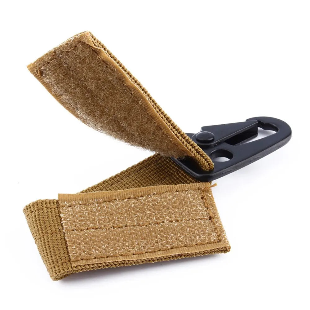 2pcs Tactical Hanging Buckle Molle Nylon Webbing Carabiner Belt