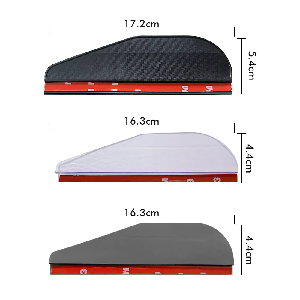 2PCS Car Rearview Mirror Rain Eyebrow Carbon Fiber Sun Visor Shade