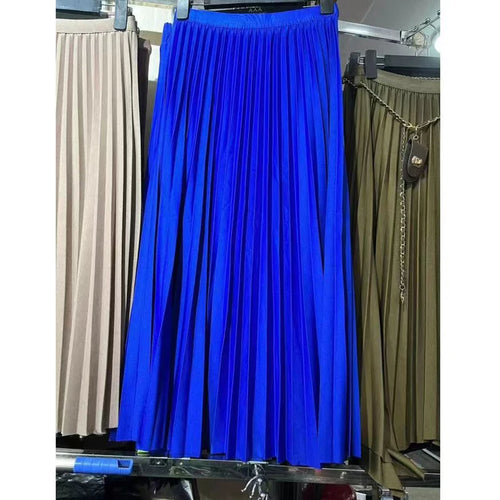 2024 Women Elegant Pleated Skirt High Waist Women Mid-long Skirt
