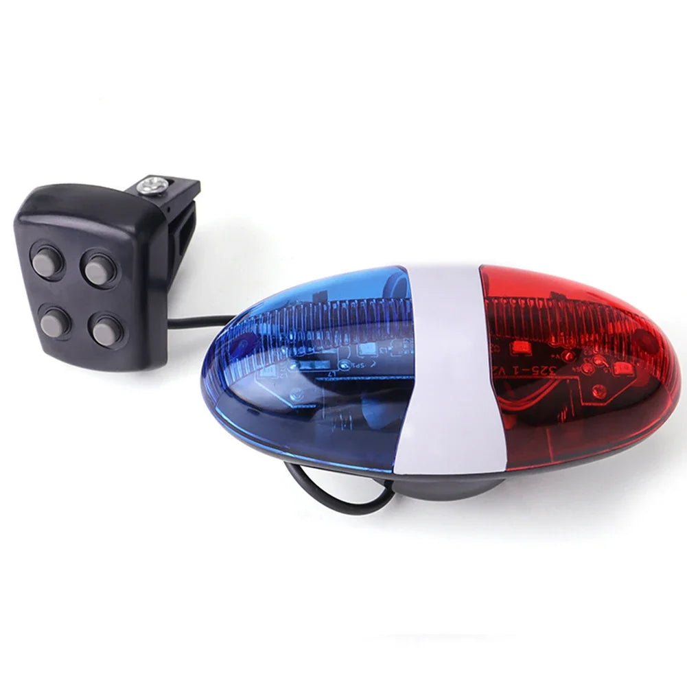 Bicycles Bell Police Car Light 6 LED 4 Tone Bicycle Horn Children's