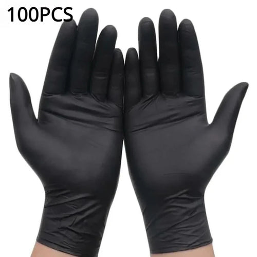 100/50/20PCS Black Nitrile Gloves Thickened Black Nitrile Gloves for