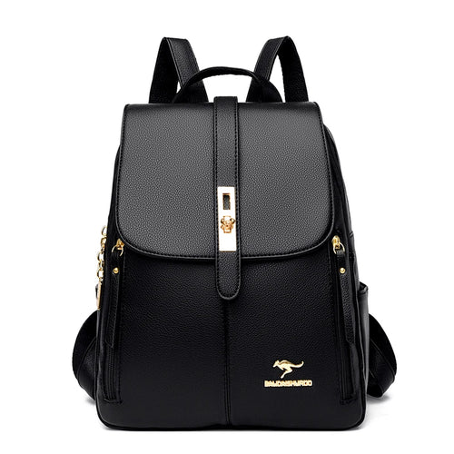Luxury Women Leather Backpacks for Girls Sac A Dos Casual Daypack