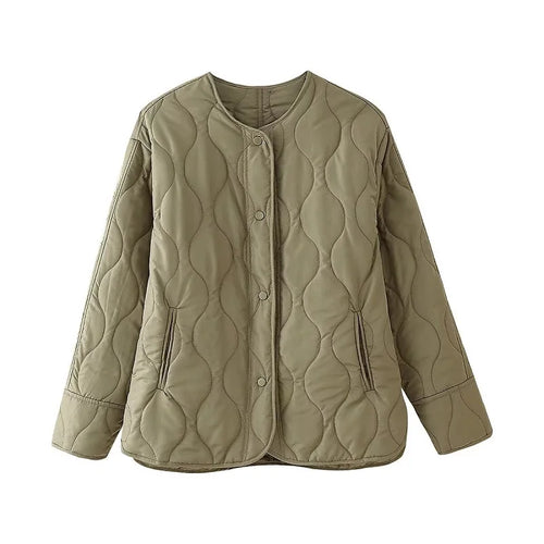 MUJER 2025 Quilted Jacket Women Parkas Long Sleeve Padded Coat Woman