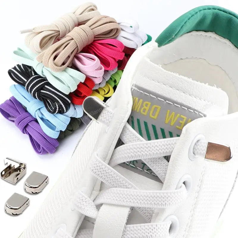 No tie Shoe laces Elastic laces Sneakers Flat Shoelaces without ties