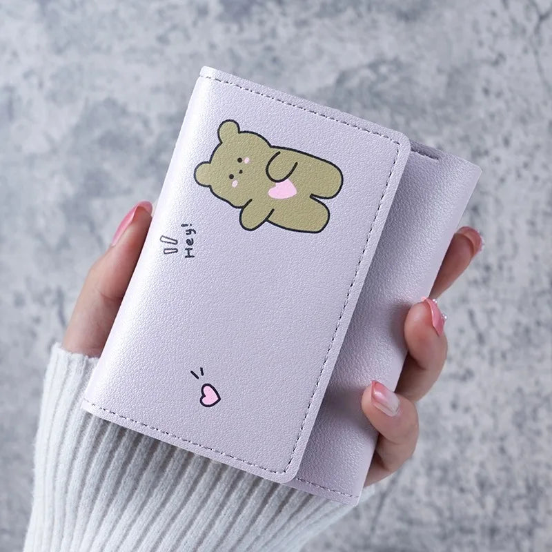 2024 Women Short Cute Small Wallet with Hasp ID Bank Card Holder for