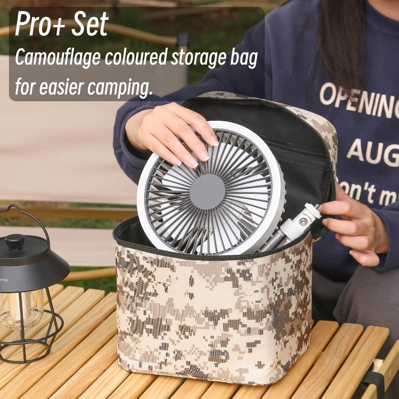 10000mAh Camping Fan Rechargeable Desktop Portable Air Circulator