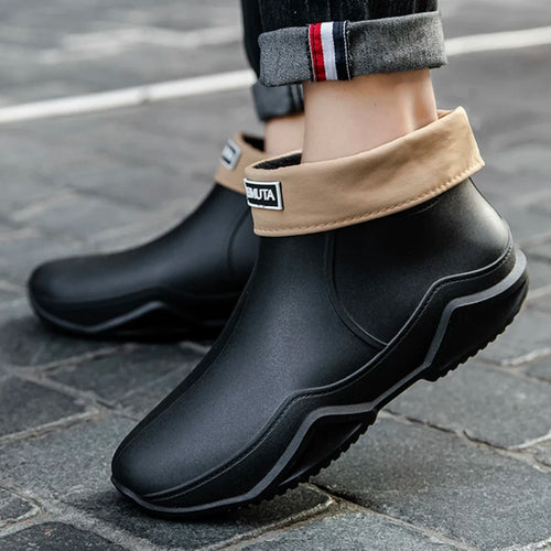 Fashionable Men & Women’s Ankle Rain Boots Anti-Slip Waterproof Shoes