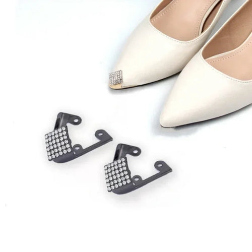 Women High Heel Metal Toe Cap Wear and Tear Concealer Anti-kicking