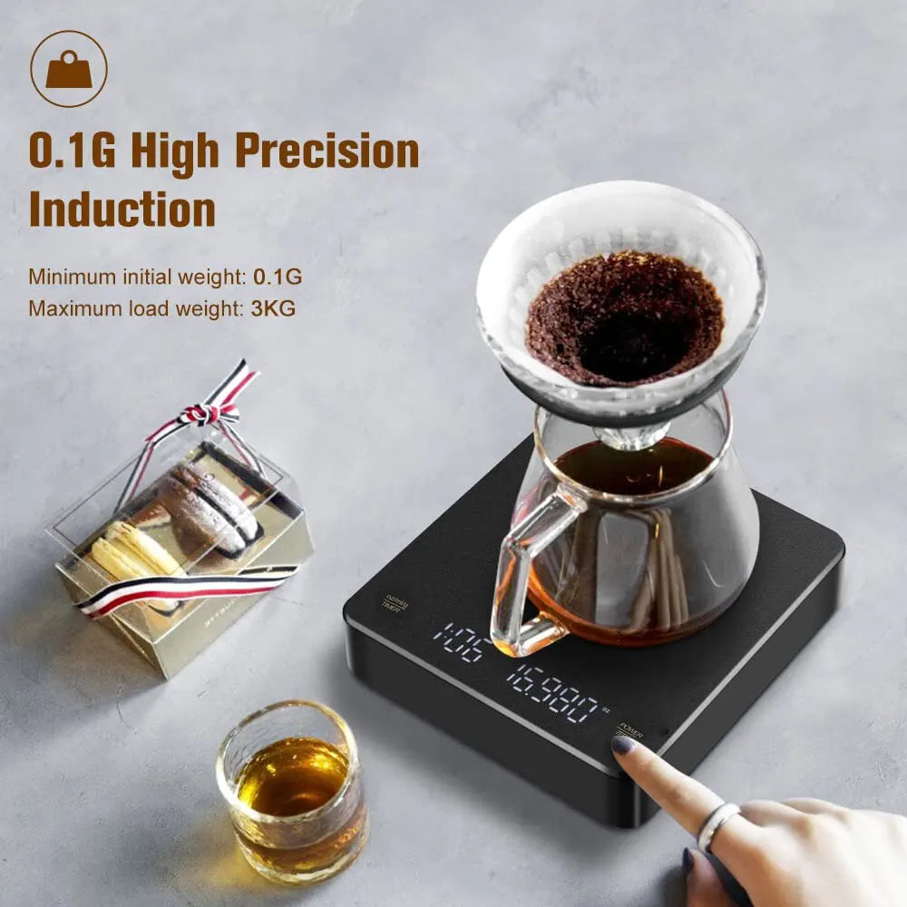 Digital Coffee Scale with Timer LED Screen Espresso USB 3kg