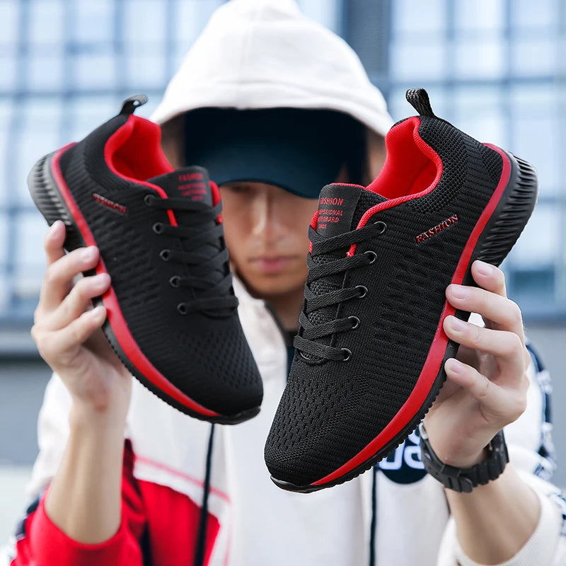 Men Running Walking Knit Shoes Fashion Casual Sneakers Breathable