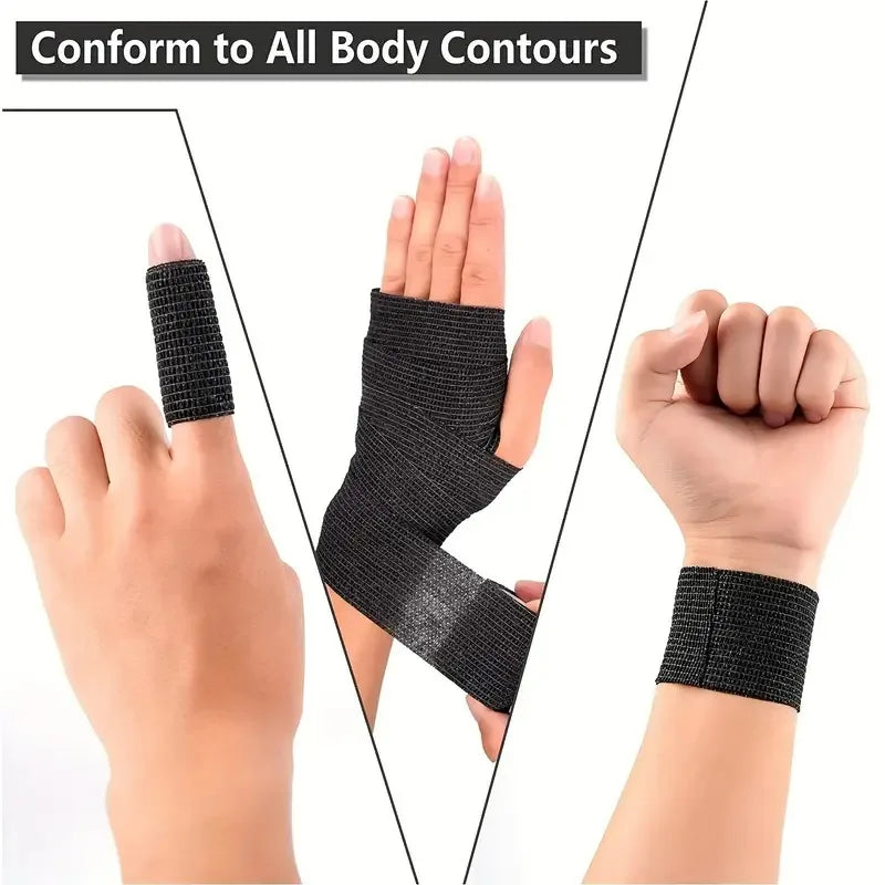 4/8 Rolls Breathable Self Adhesive Bandage Elastic Wrap Flexible