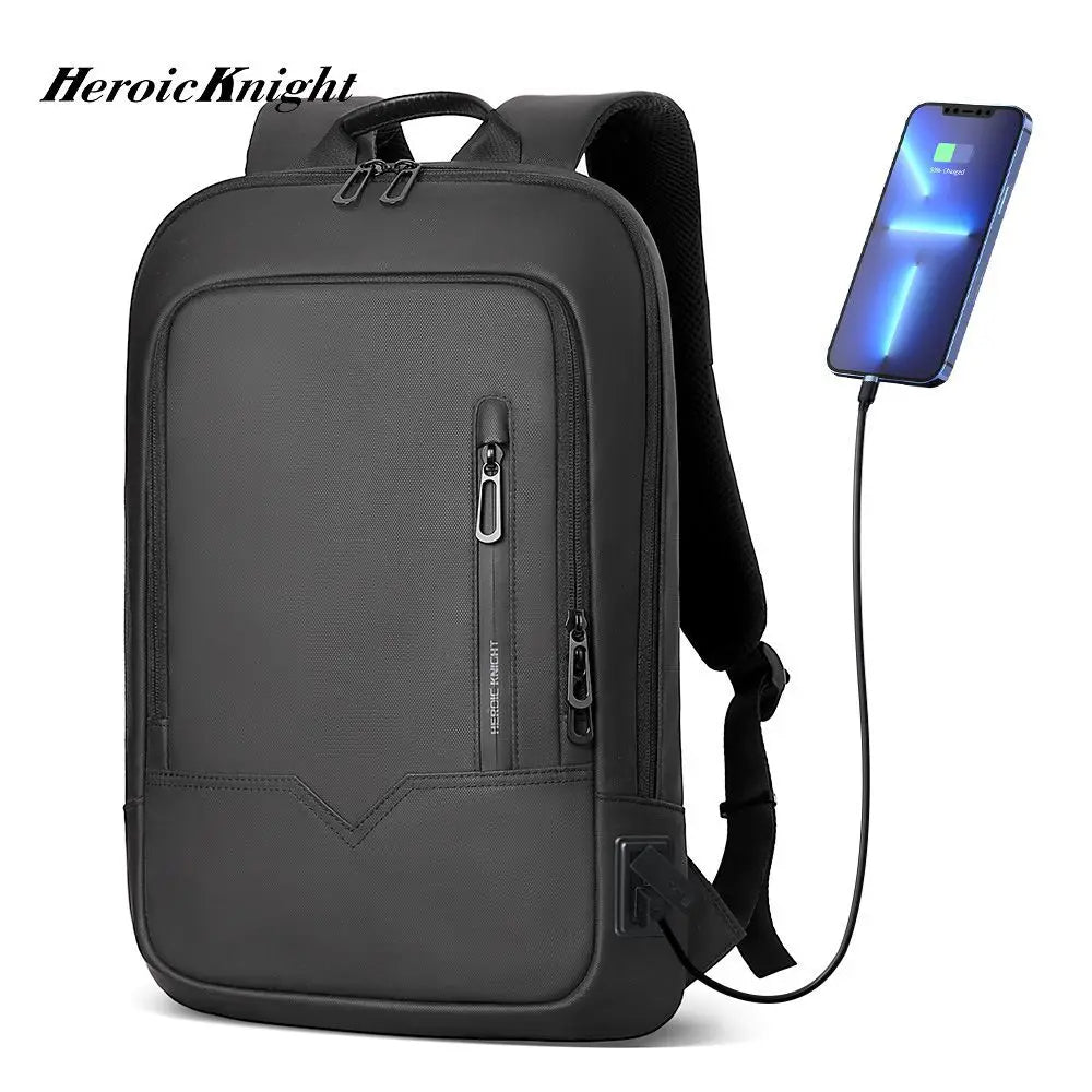 Heroic Knight Men Business Backpack Slim Waterproof 14" Laptop Bag