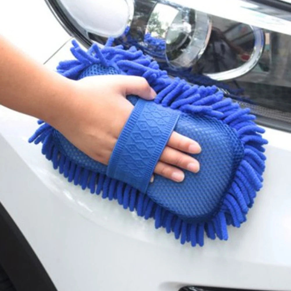 1pc Car Wash Glove Microfiber Chenille Car Wash Sponge Care Washing