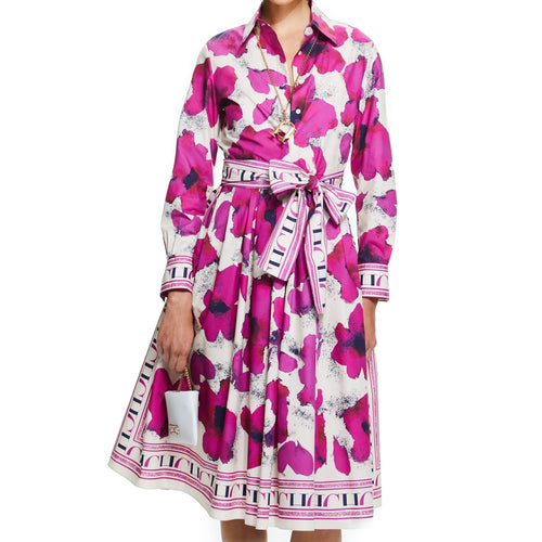 CHCH Women's Dress New Long sleeved Shirt Long Skirt Flower Print