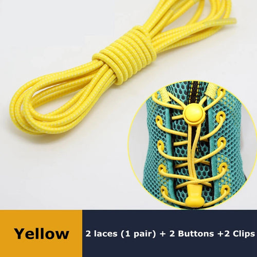 1Pair Shoelaces for Sneaker Elastic No Tie Shoe Laces Stretching Lock