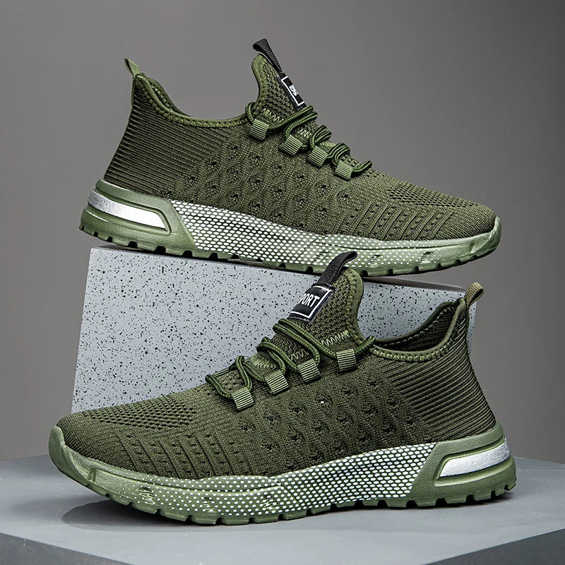 Men‘s Running Shoes Non-slip Lace-up Casual Shoes Fashion Knit