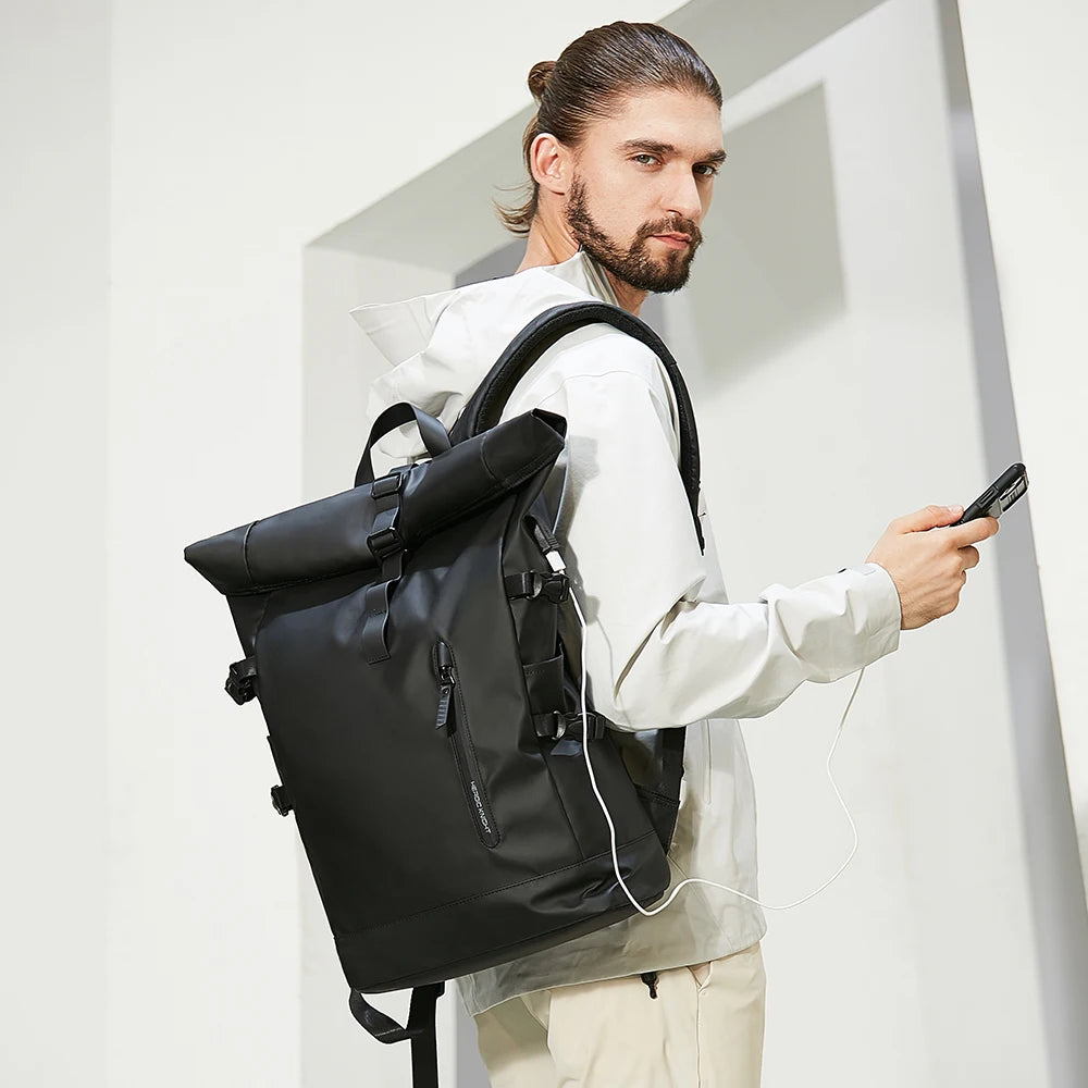 Heroic Knight Men's backpack Waterproof Roll Top Backpack Women Travel